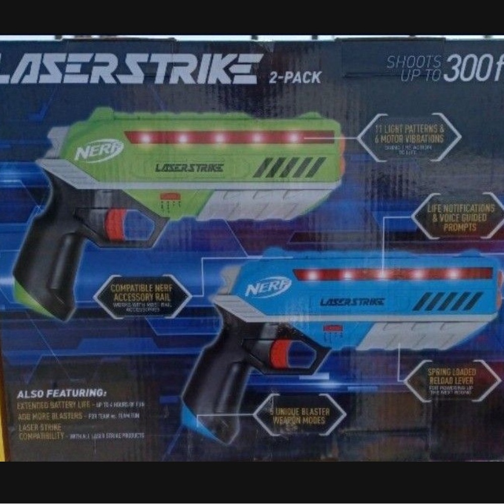 Nerf Laserstrike Blasters in Blue and Green